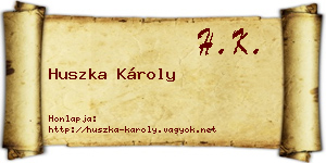 Huszka Károly névjegykártya
