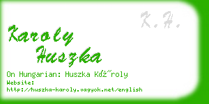karoly huszka business card